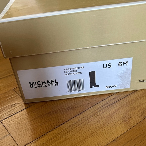 Michael Kors Houston signature Black brown Leather Knee-High Boot size 6 - Picture 8 of 8